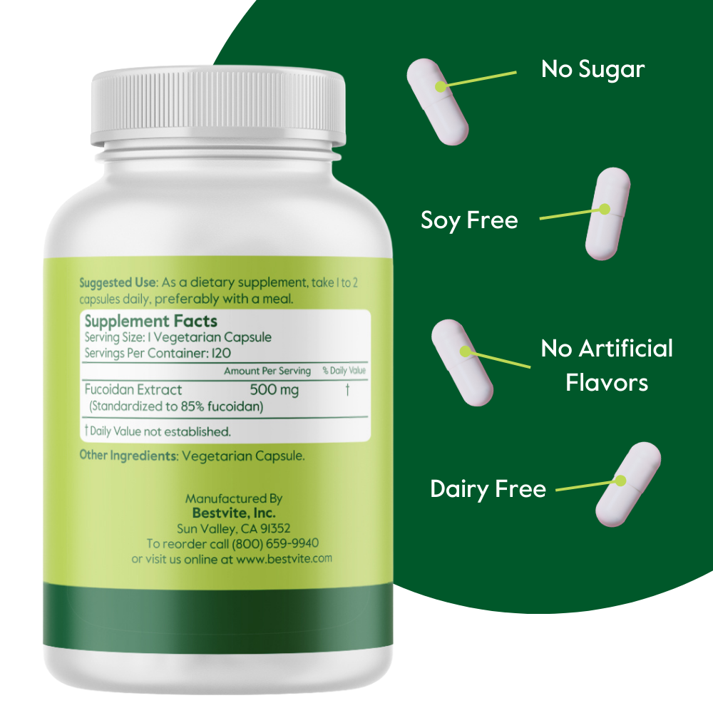 Fucoidan 85% 500 mg (Will Ship After: April 7th, 2025)
