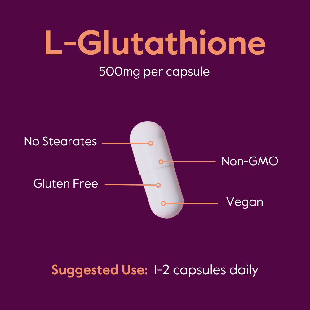 Bestvite L-Glutathione 500mg (120 Vegetarian Capsules) (60 x 2) - No Stearates - Vegan - Non GMO