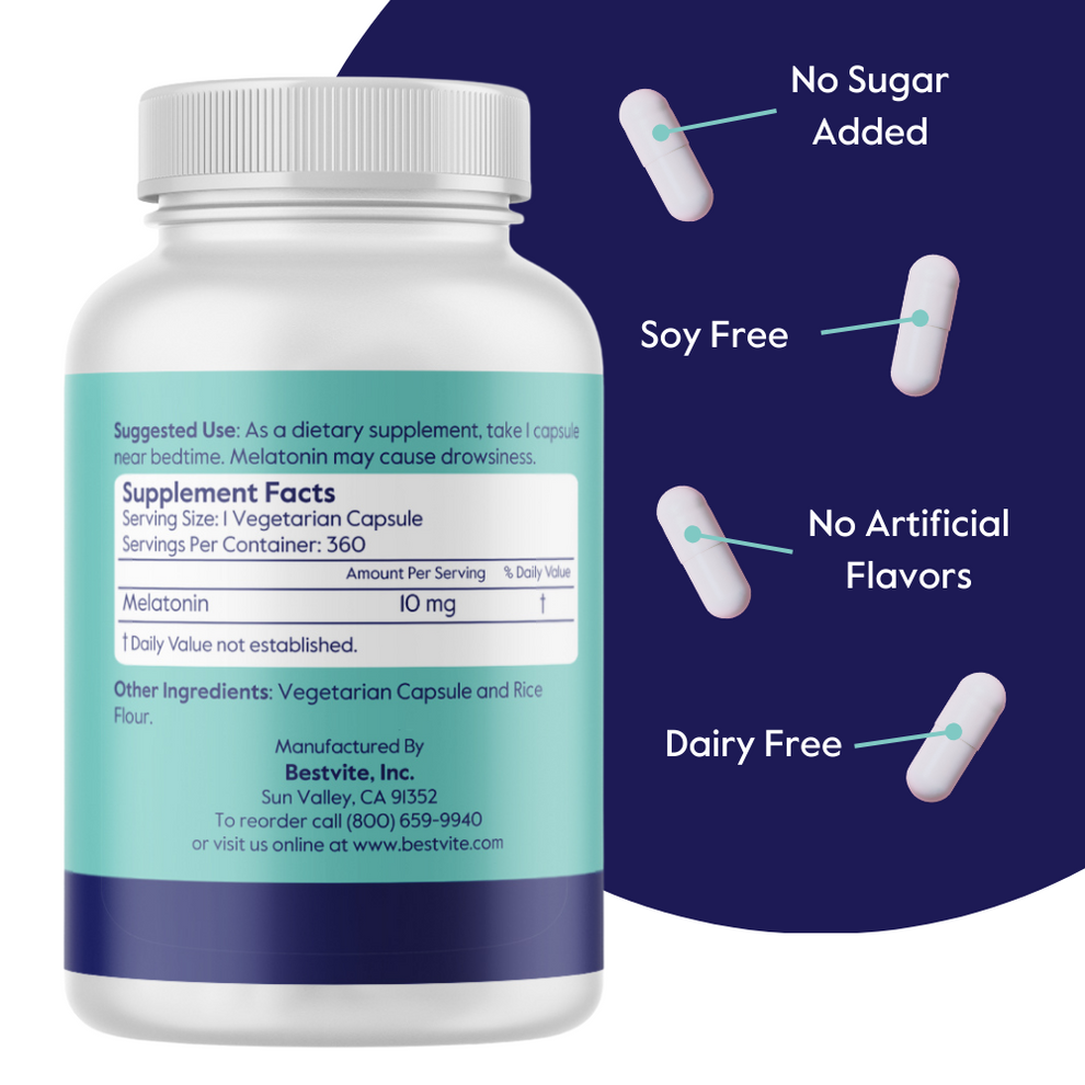 Melatonin 10mg | Bestvite.com - The Most Trusted Name in Vitamins