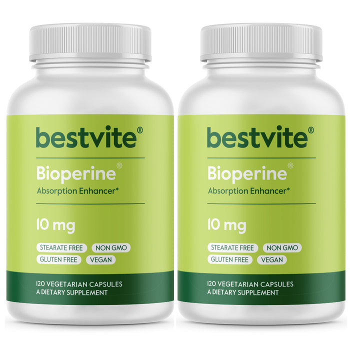 Bioperine Tablets Bestvite's Bioperine 10mg (120 Vegetarian Capsules) — Bestvite.com