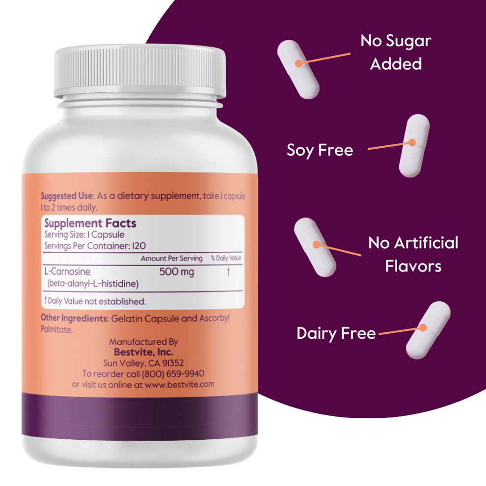 L-Carnosine 500mg | Bestvite.com - The Most Trusted Name in Vitamins L-Carnosine 500mg | Bestvite.com - The Most Trusted Name in Vitamins