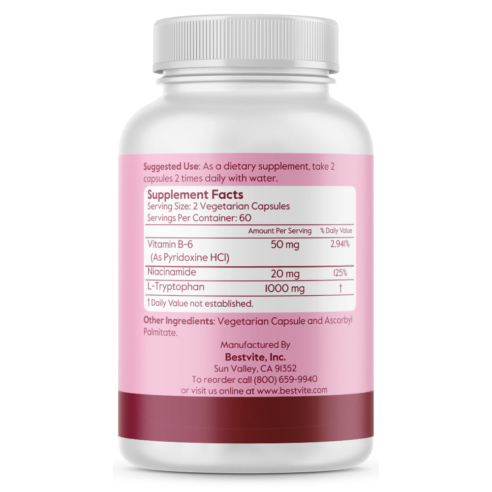 L-Tryptophan w/ B3 & B6 500mg