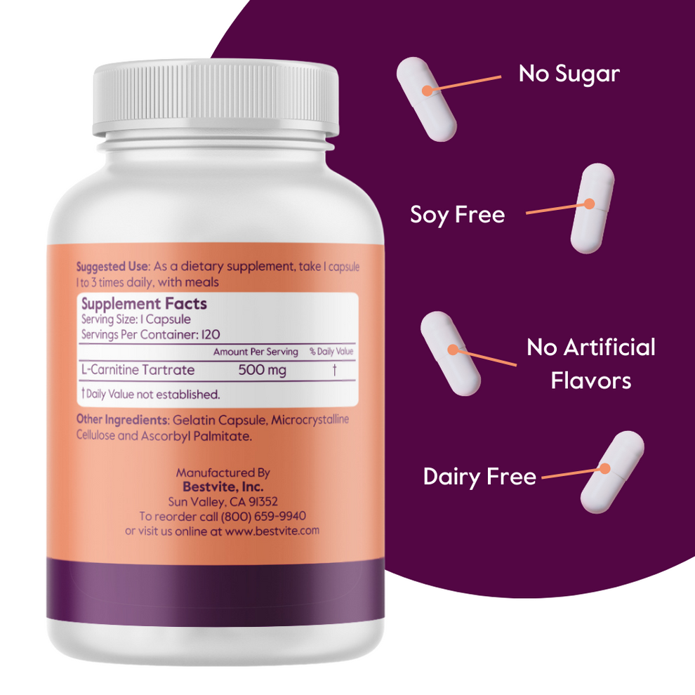 L-Carnitine Tartrate 500mg | Bestvite.com - The Most Trusted Name in Vitamins L-Carnitine Tartrate 500mg | Bestvite.com - The Most Trusted Name in Vitamins